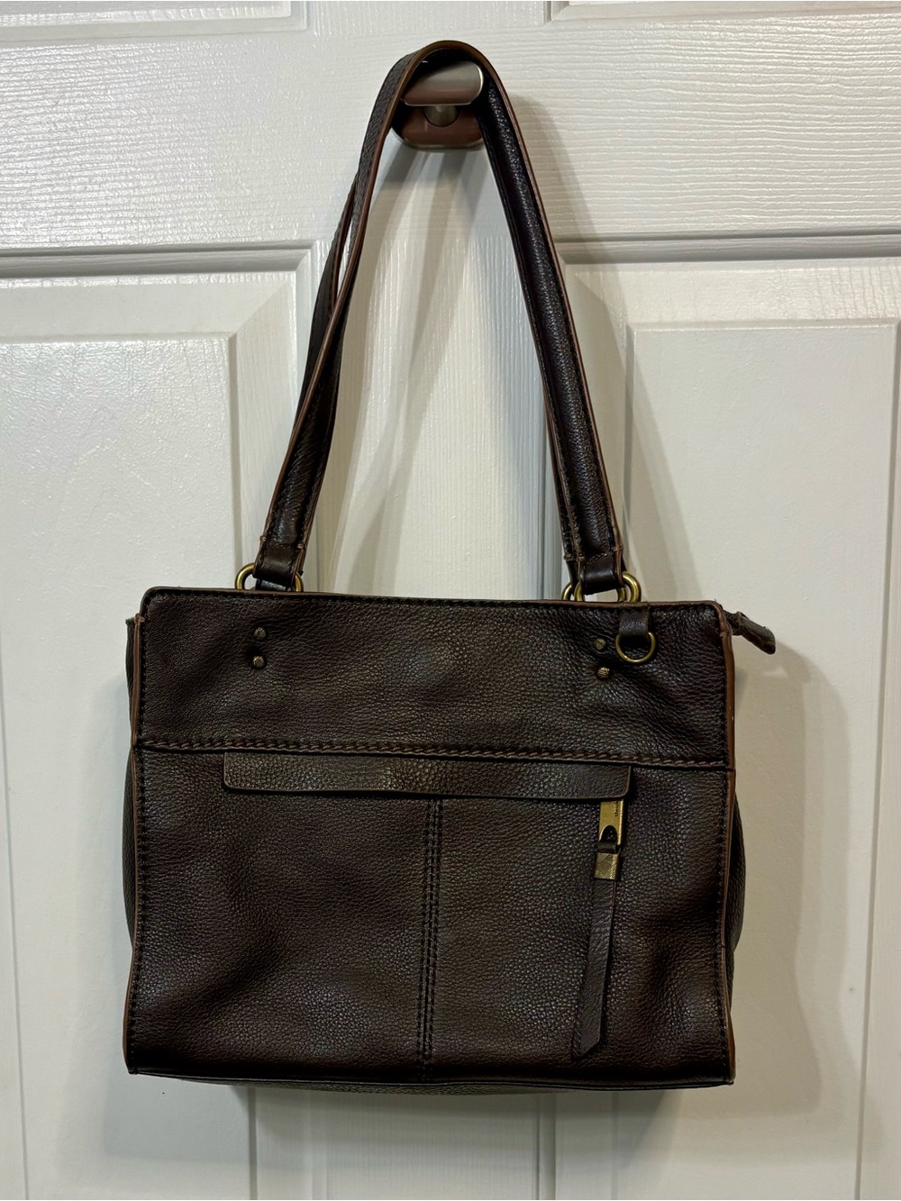 The Sak Dark Brown Leather Shoulder Bag